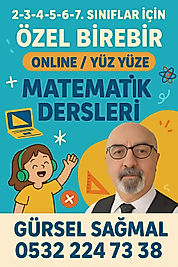2-3-4-5-6. ve 7. SINIFLARA ÖZEL MATEMATİK DERSİ ÇEVRİMİÇİ/ONLINE
